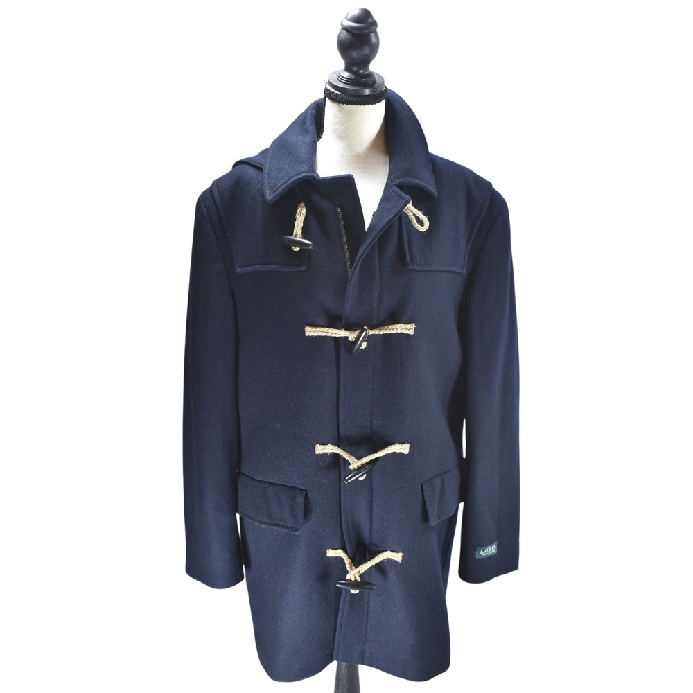 Lauren Ralph Lauren Mens Navy Blue Wool Blend Toggle Duffle Coat LOSIO-2JC1103 M
